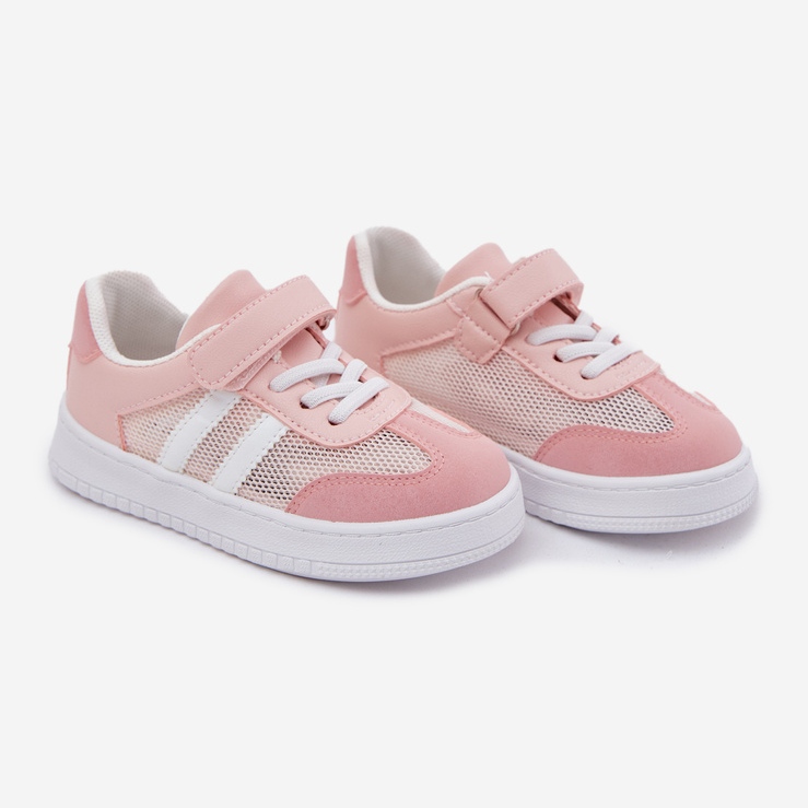 Sneaker per bambini in velcro rosa 1
