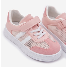 Sneaker per bambini in velcro rosa 2