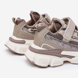 Scarpe sportive con sneaker per kaki velcro beige 2
