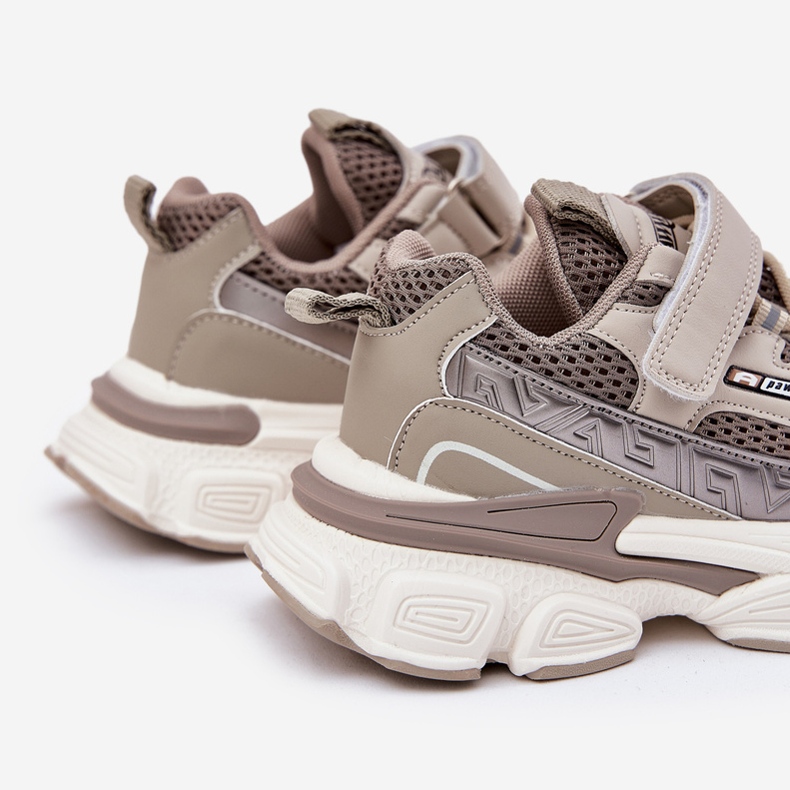 Scarpe sportive con sneaker per kaki velcro beige 2