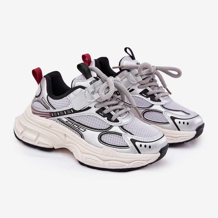 Sneaker per bambini su una sola suola d'argento Xairana 1