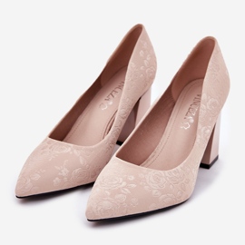 Vinceza Eleganti pompe sul pilastro beige Vincez 62223 2