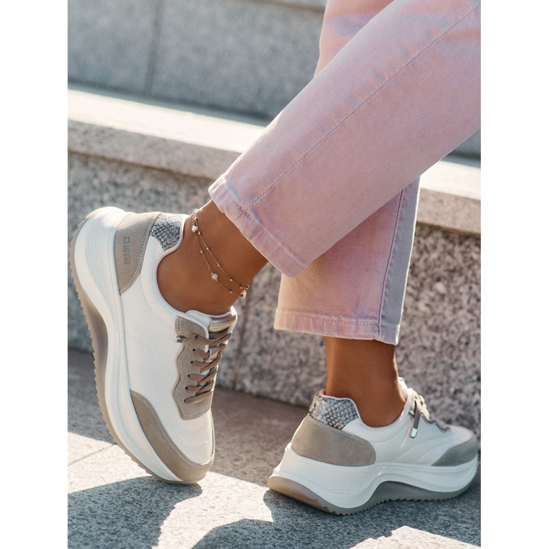 Sneakers in pelle scamosciata femminile sul sistema beige Hi-Poliish RR274A344 Big Star RR274A344 1