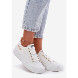 Sneaker femminili sulla piattaforma bianca Lee Cooper LCW-24-44-2462L bianco 1