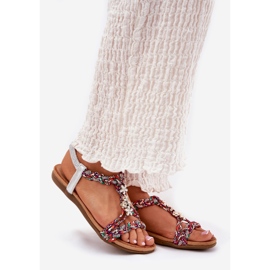 Sandali da donna piatta con strisce intrecciate e spille artiker 54c1322 multikolor multicolore 1