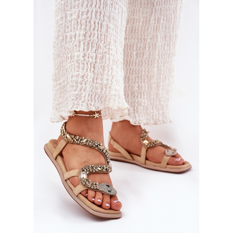 Sandali femminili con decorazione eco sonflower artiker 56c1361 beige 2