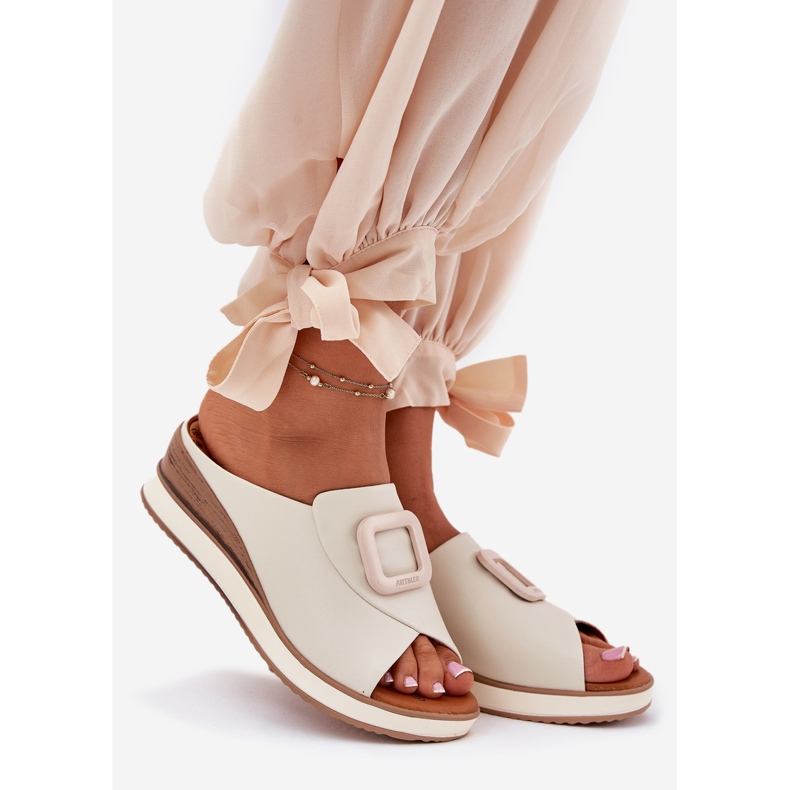 Flip in pelle femminile Flip artiker 56C2145 Beige leggero 1