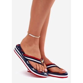 Flip -flip femminili con zeppe big star rr274a127 blu navy 1