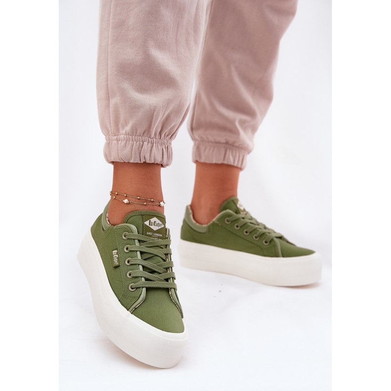 Sneaker femminili sulla piattaforma Lee Cooper LCW-25-31-3449L Green verde 2