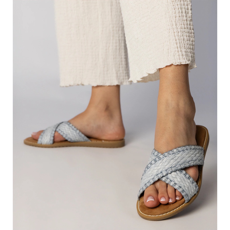 Pantofole da donna blu 1