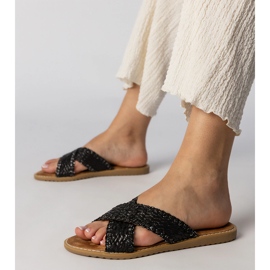 Pantofole femminili delle donne nere nero 2