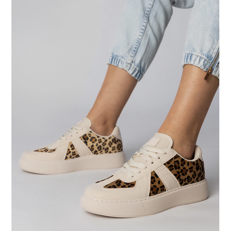 Sneaker da donna beige-pantter 1