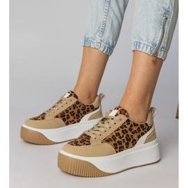 Sneaker leopardate da donna da Ekozamszu marrone 1