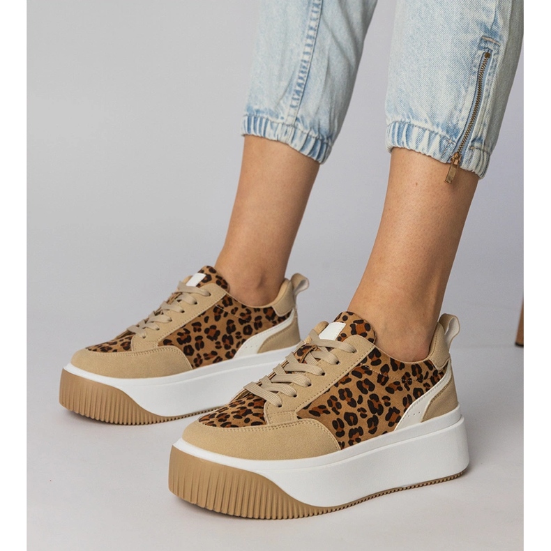 Sneaker leopardate da donna da Ekozamszu marrone 1