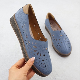 Scarpe in pelle da donna aperta su un evento blu blu navy 7007 1