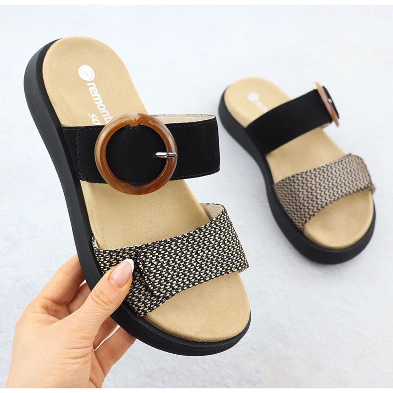 Flop velcro da donna Remonte D2N51-03 nero 1