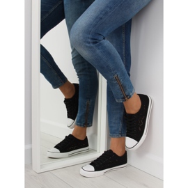 Sneakers da donna in pizzo nero NB89P Nero 2