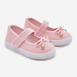 Ballerine per bambini con un arco rosa 1