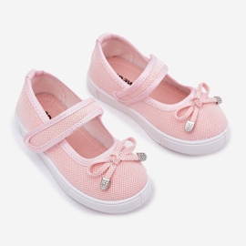 Ballerine per bambini con un arco rosa 2