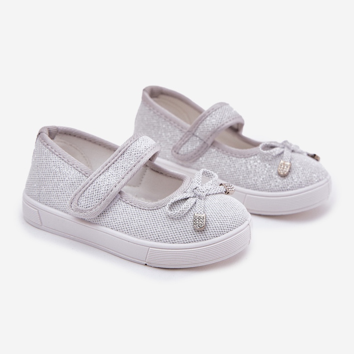 Ballerine per bambini con un arco d'argento 1