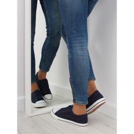 Sneakers da donna in pizzo blu navy NB89P Blue 1
