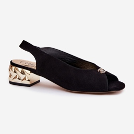 Suere Elegant Women's Sandals Chebello 4724 Black nero 1