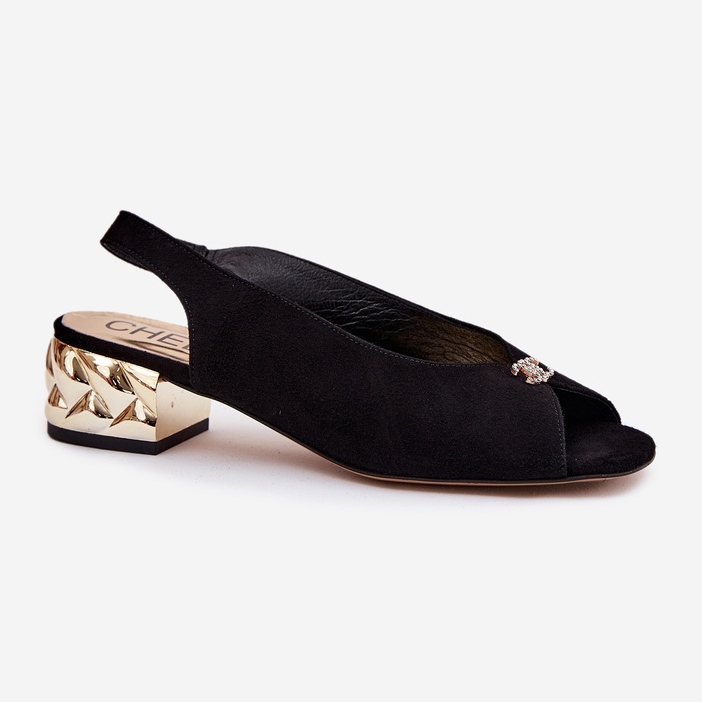 Suere Elegant Women's Sandals Chebello 4724 Black nero 1