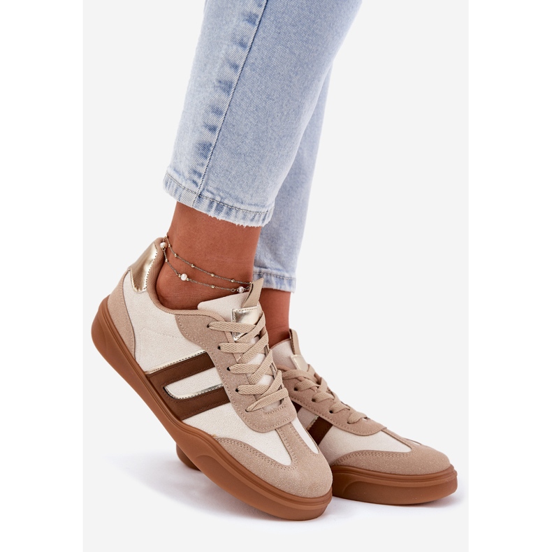 Sneaker femminili con beige ecologio 1