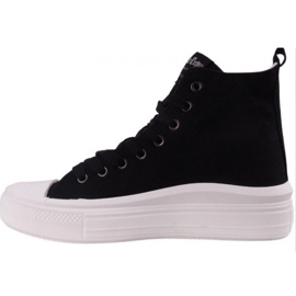 Sneaker alte femminili sulla piattaforma nera Lee Cooper LCW-23-44-1629LA nero 1