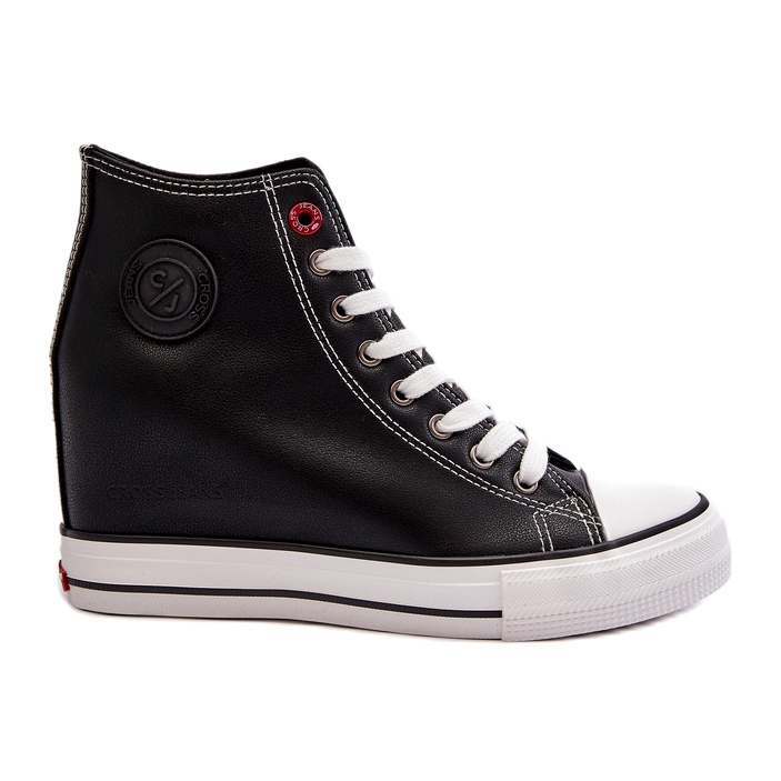 Scarpe da ginnastica con zeppa da donna Cross Jeans NN2R4005 Nere nero 1