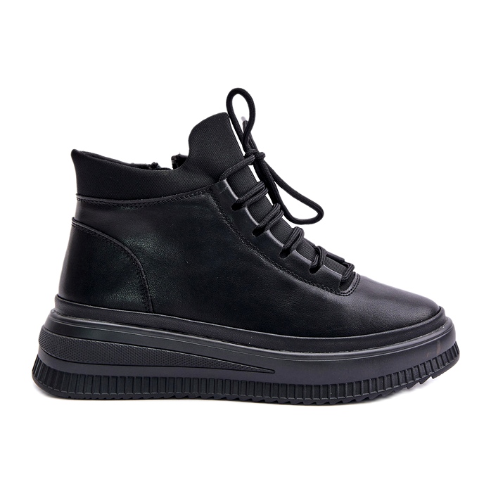 Scarpe sportive in pelle leggera sulla piattaforma Artiker 55C1041 Nere nero 4
