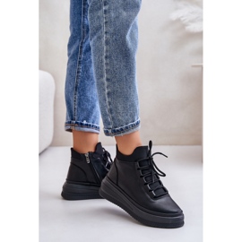 Scarpe sportive in pelle leggera sulla piattaforma Artiker 55C1041 Nere nero 2