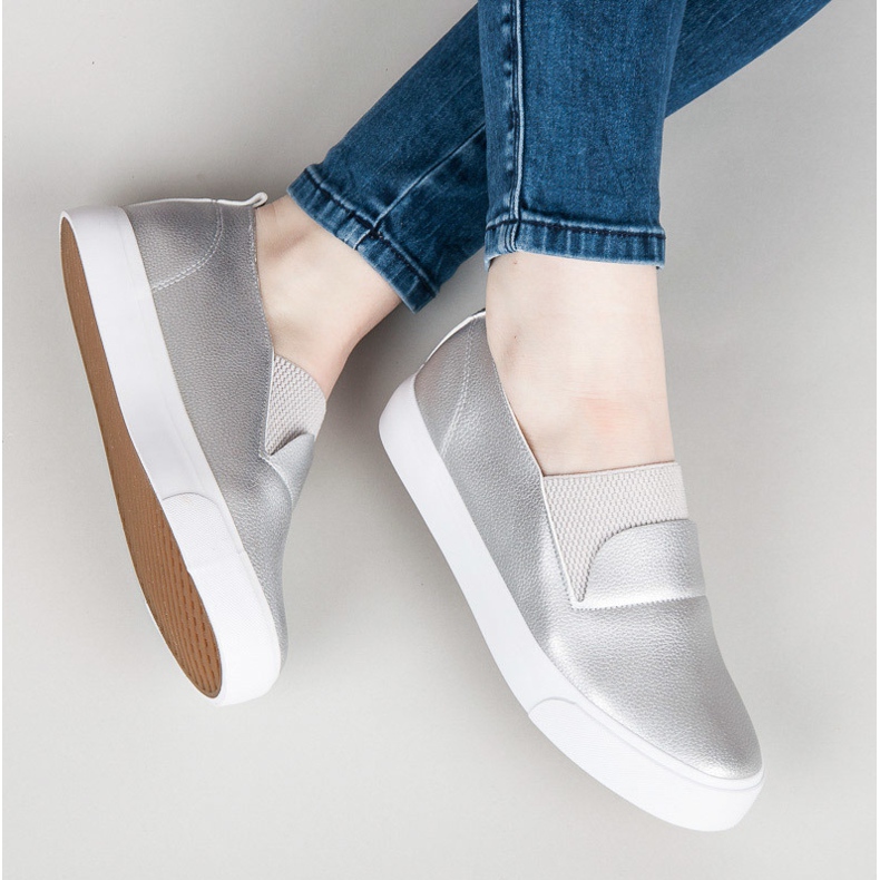 L&H Slipons d'argento grigio 1
