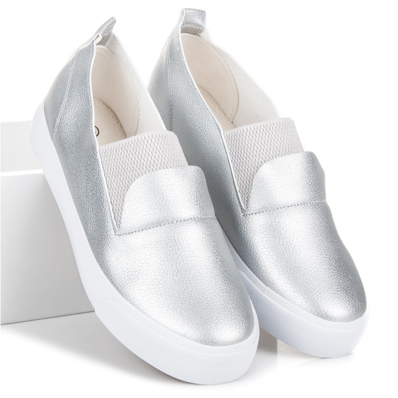 L&H Slipons d'argento grigio 2