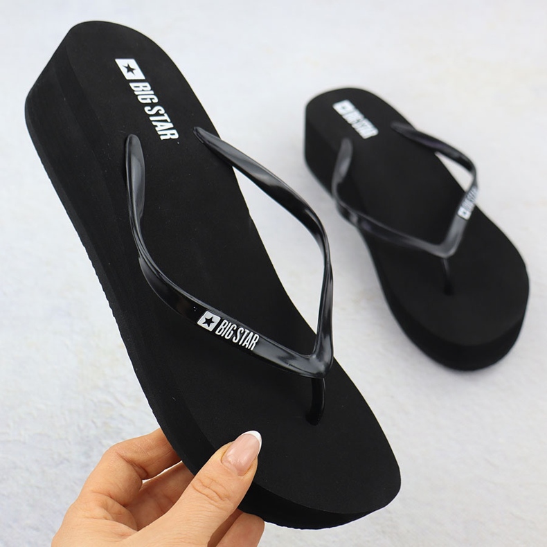 Infradito da donna con spicchi neri big star rr274a577 nero 1