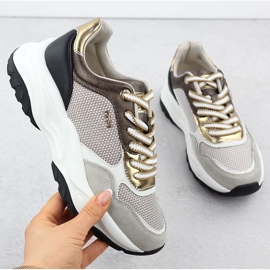 Sneaker in pelle femminile Beige Evento 8234 grigio 1