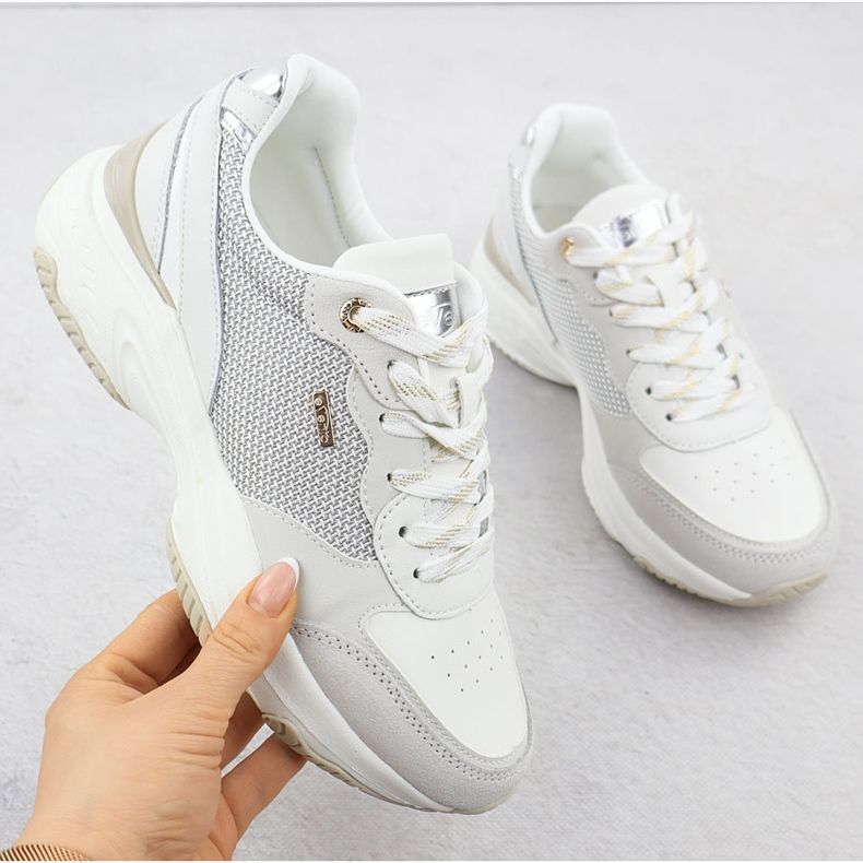 Sneaker in pelle da donna White Evento 8238 grigio 1