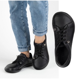 WASAK Scarpe a piedi nudi femminile in pelle minimalista 0771w piselli neri nero 1