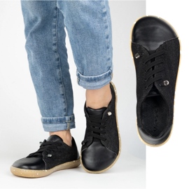 WASAK Scarpe a piedi nudi femminile in pelle minimalista 0771w jeans neri nero 1