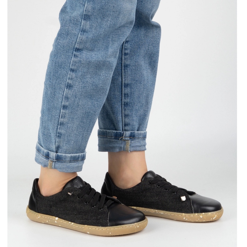 WASAK Scarpe a piedi nudi femminile in pelle minimalista 0771w jeans neri nero 2