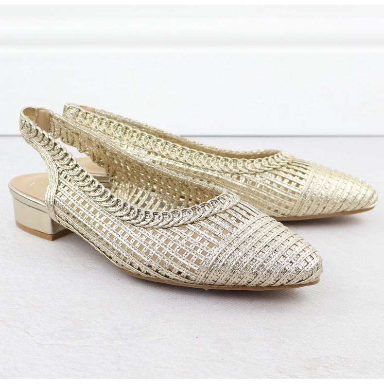 Sandali di lavoro open da donna in Golden Spitz T.Sokolski L25-334 d'oro 2