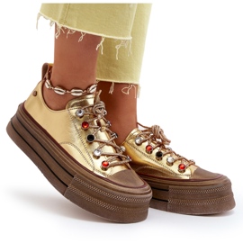 Sneakers Platform da Donna GOE NN2N4055 Oro d'oro 6