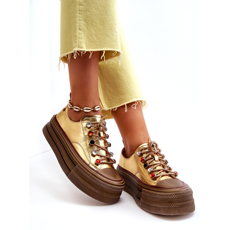 Sneakers Platform da Donna GOE NN2N4055 Oro d'oro 1
