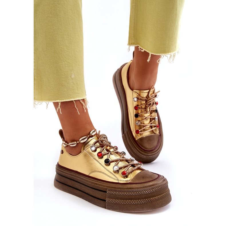 Sneakers Platform da Donna GOE NN2N4055 Oro d'oro 3
