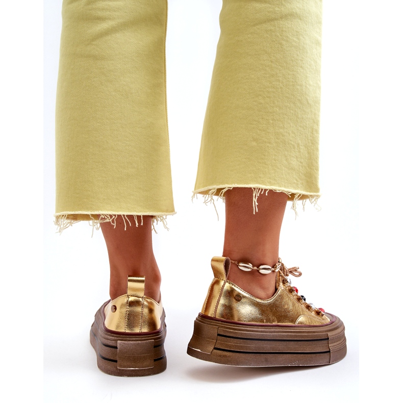 Sneakers Platform da Donna GOE NN2N4055 Oro d'oro 5