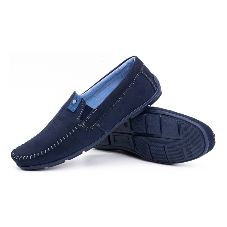 Olivier Mocassini da uomo in pelle 937MA blu navy 2
