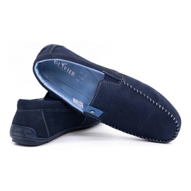 Olivier Mocassini da uomo in pelle 937MA blu navy 3