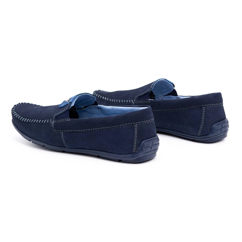 Olivier Mocassini da uomo in pelle 937MA blu navy 4