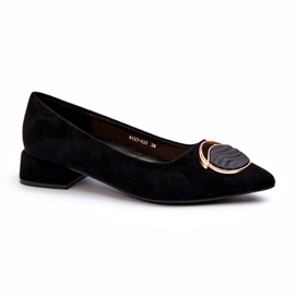 Pompe da donna con tacco basso femminile con eco-eco-s.barski Kv27-037 nero 1