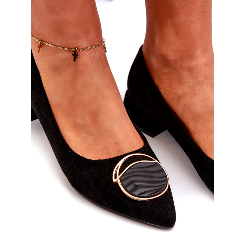 Pompe da donna con tacco basso femminile con eco-eco-s.barski Kv27-037 nero 4